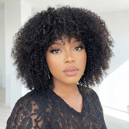 Afro crépus bouclés perruque cheveux humain | Révélez