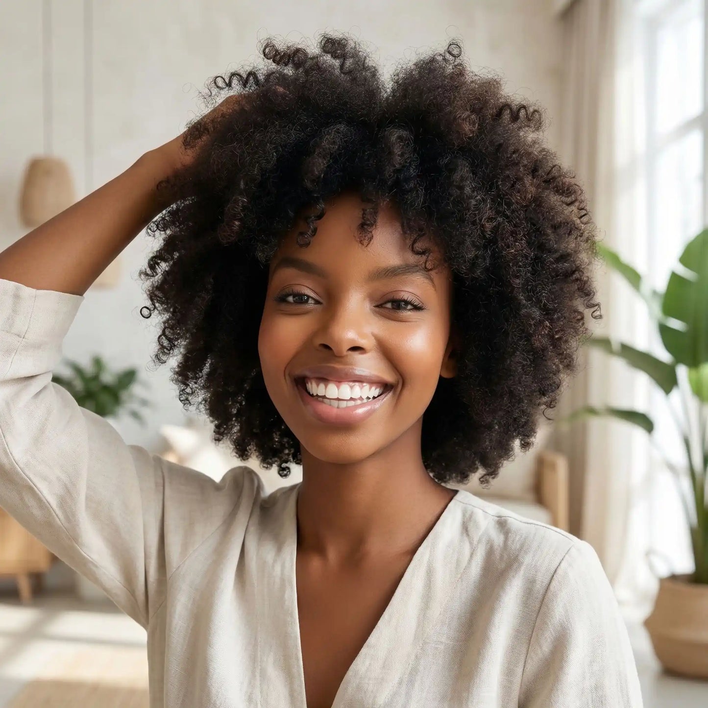 Afro crépus bouclés perruque cheveux humain | Révélez