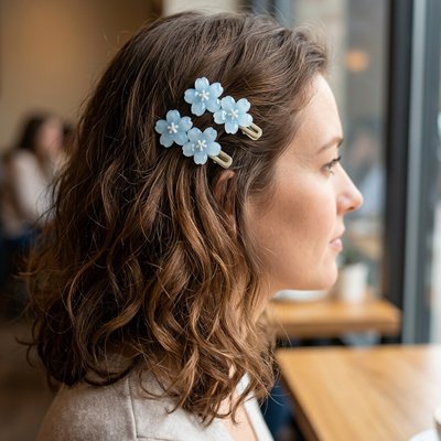 Barrettes cheveux  Bleu